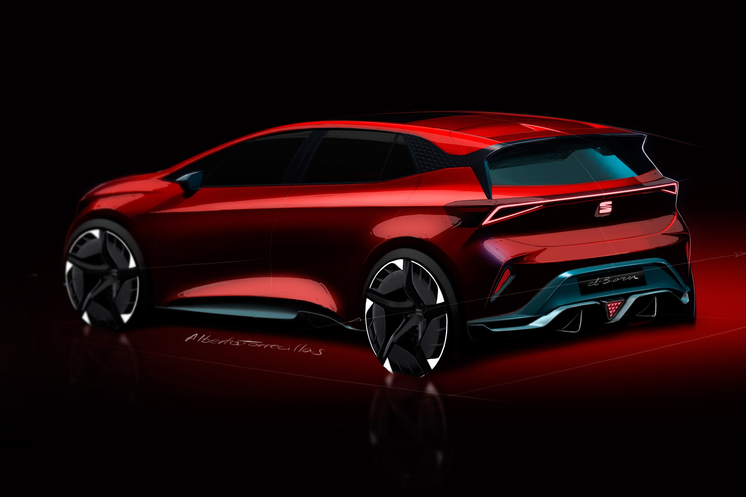 SEAT el-Born concept - rear sketch