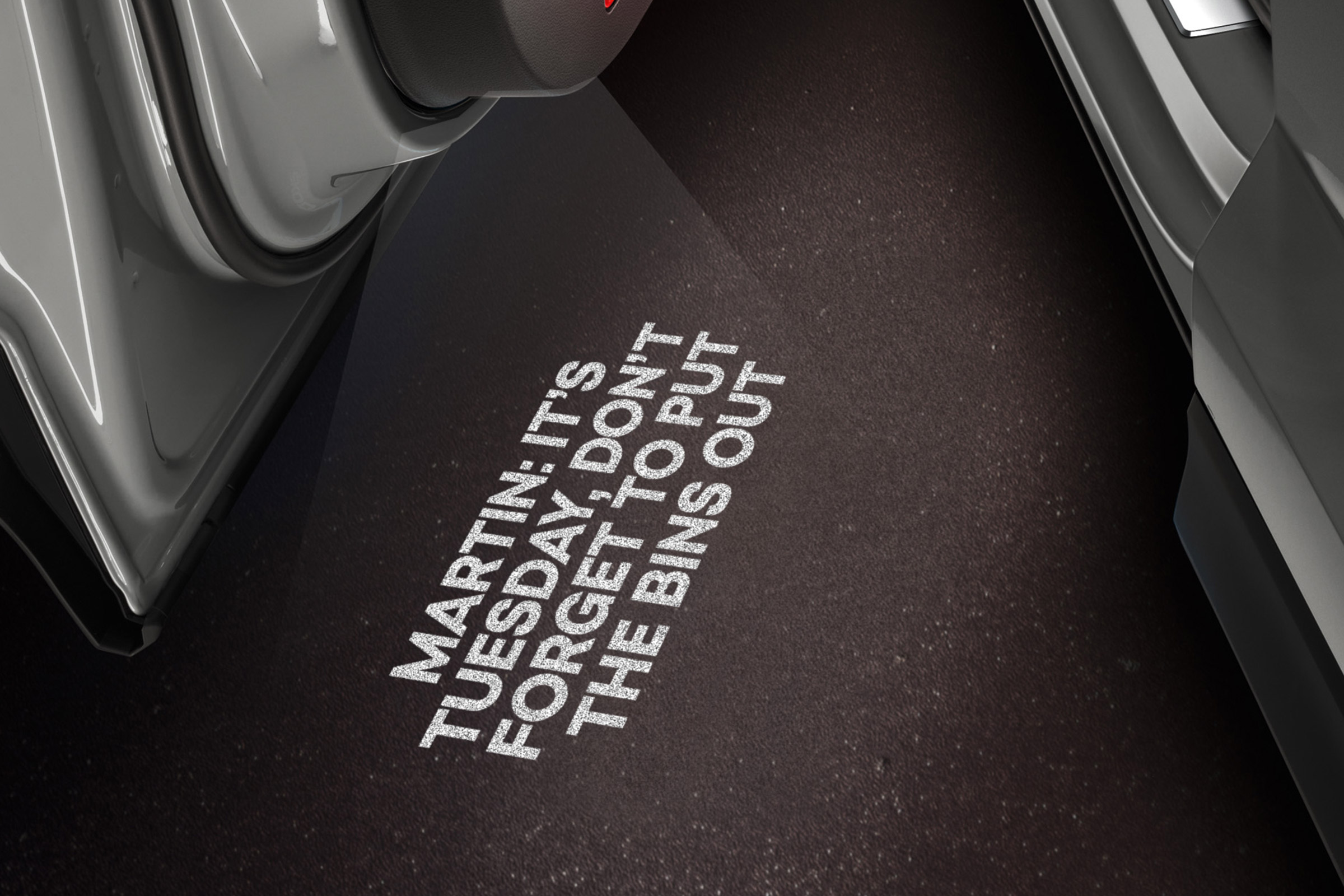 Skoda’s customisable puddle lights