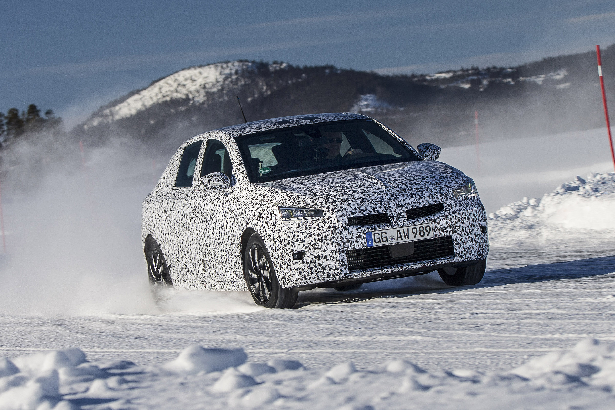Vauxhall Corsa winter testing - front
