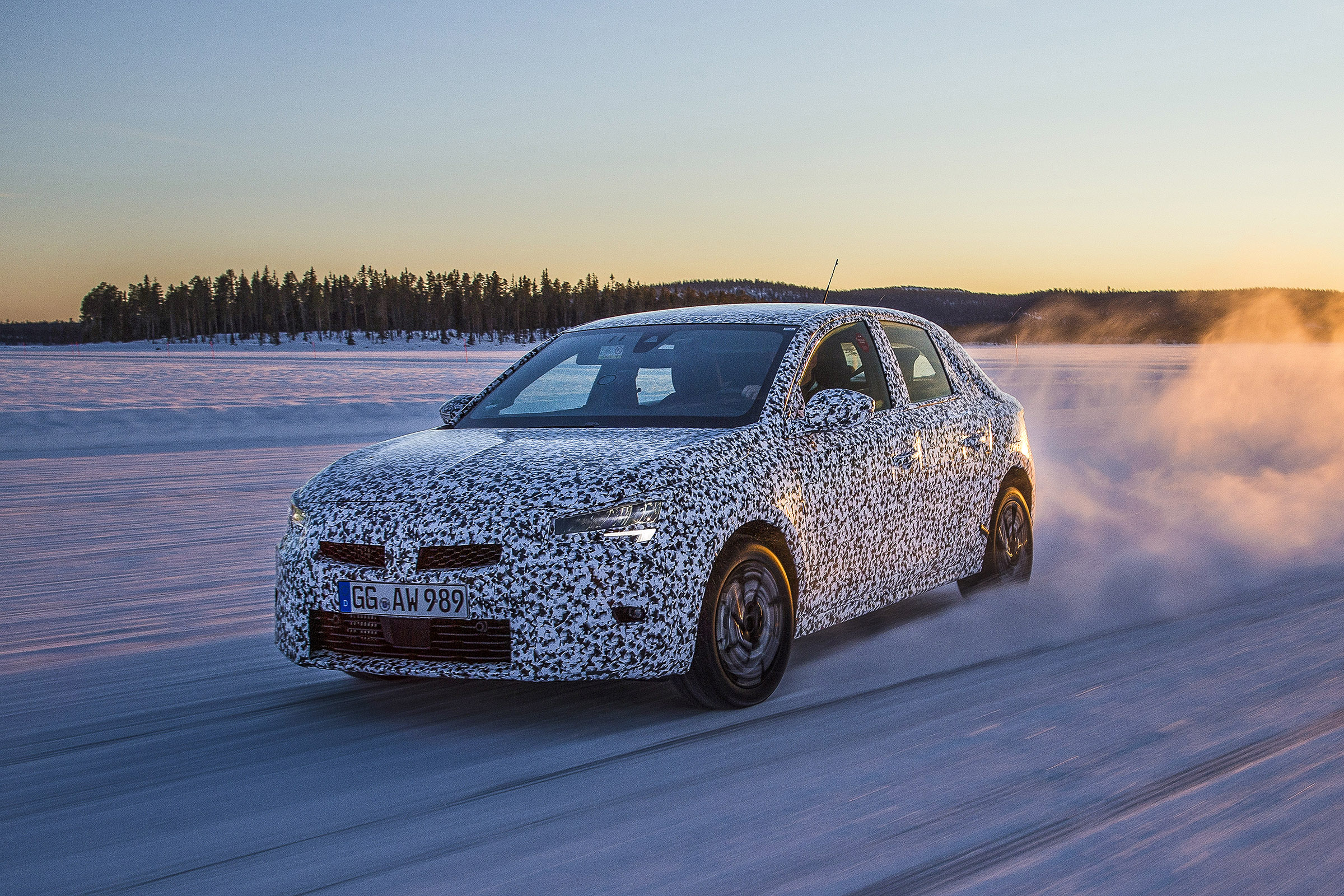 Vauxhall Corsa winter testing - front action