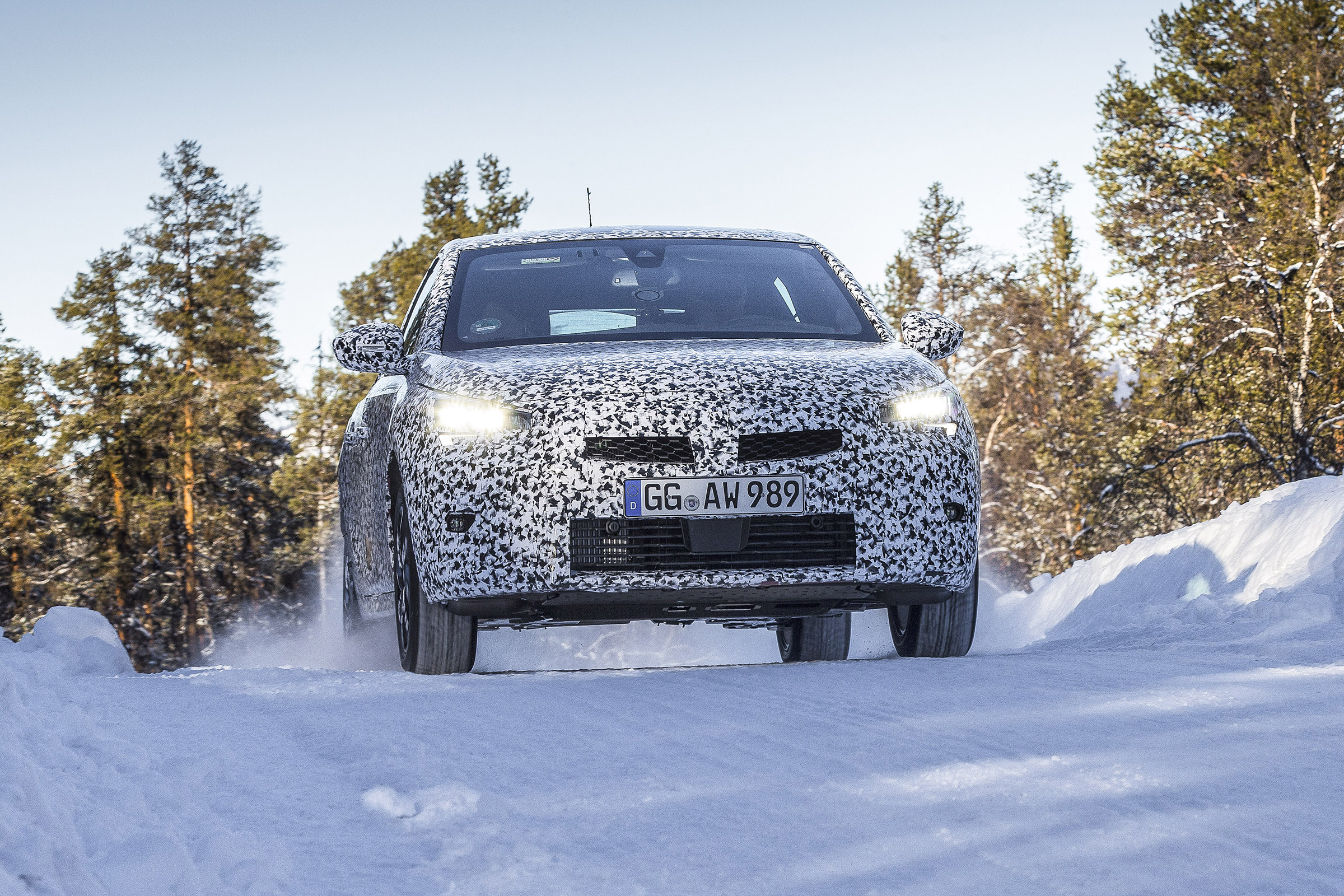 Vauxhall Corsa winter testing - full front