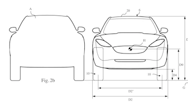 Dyson electric car patent drawings front rear