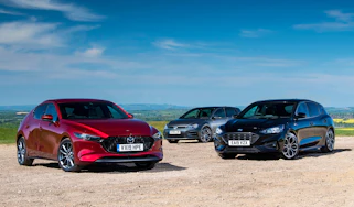 Mazda 3 vs Ford Focus vs Volkswagen Golf - header
