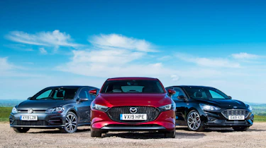 Mazda 3 vs Ford Focus vs Volkswagen Golf - head-to-head