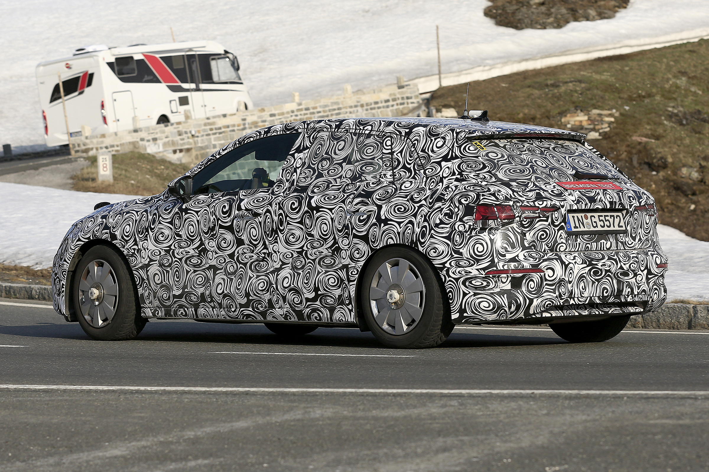 Audi A3 spied - rear 3/4 tracking