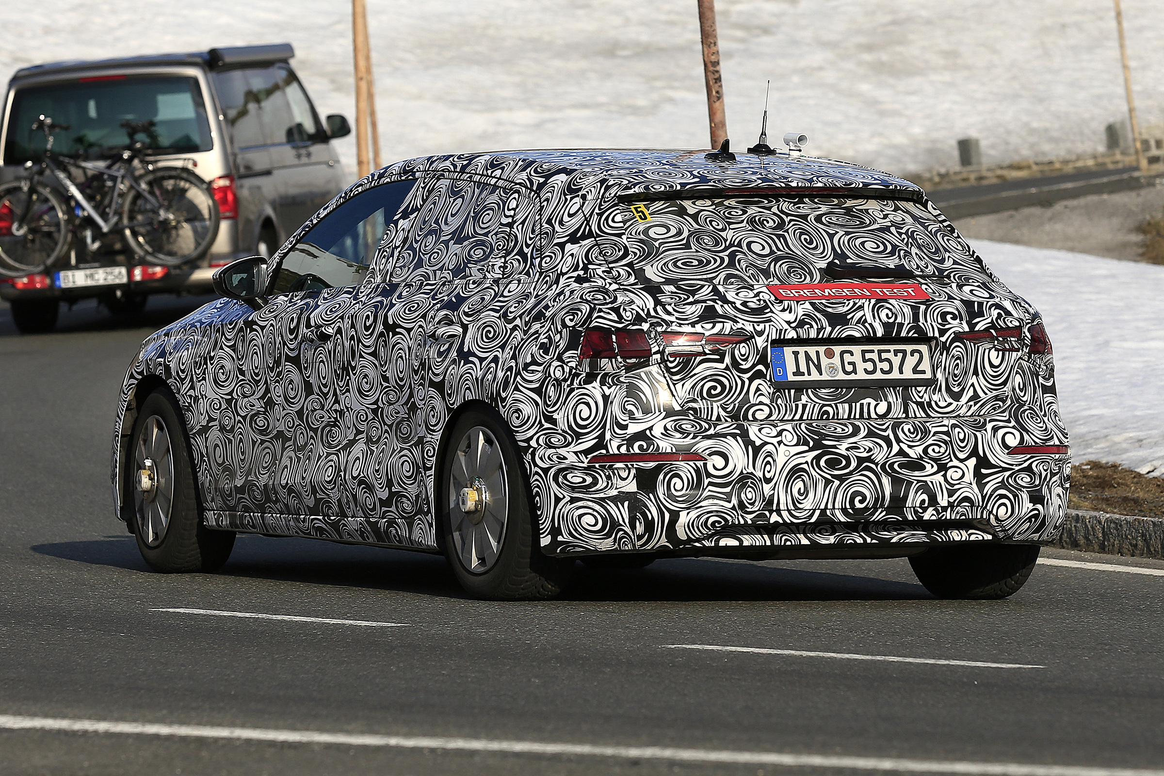 Audi A3 spied - rear tracking 