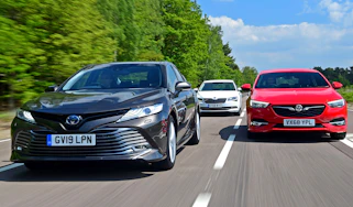 Toyota Camry vs Vauxhall Insignia Grand Sport vs Skoda Superb - header
