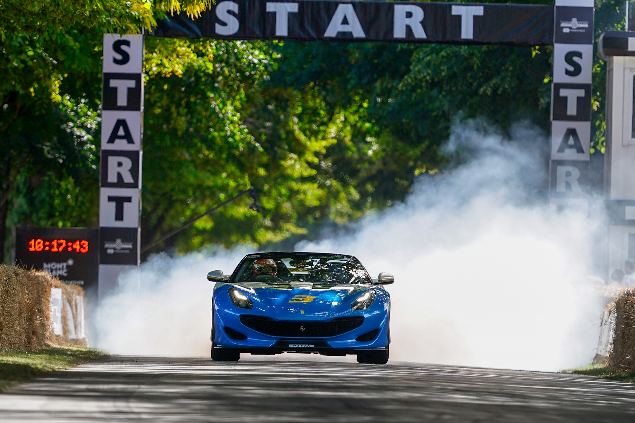 Ferrari SP3JC - burnout Goodwood 2019