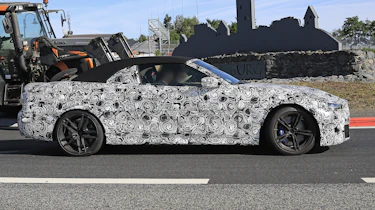 BMW M4 Convertible spied - side tracking