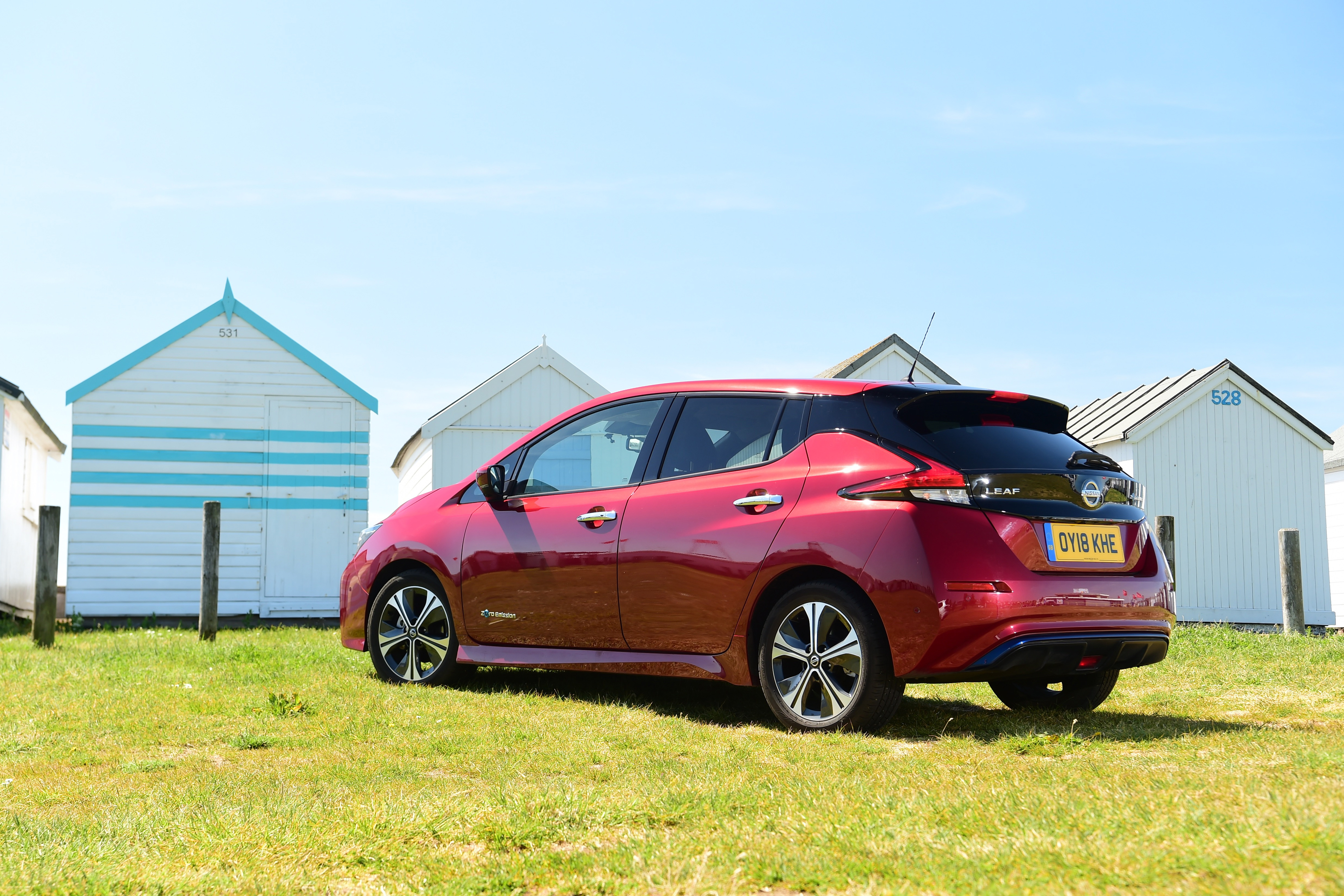 Nissan Leaf Long Termer beach rear