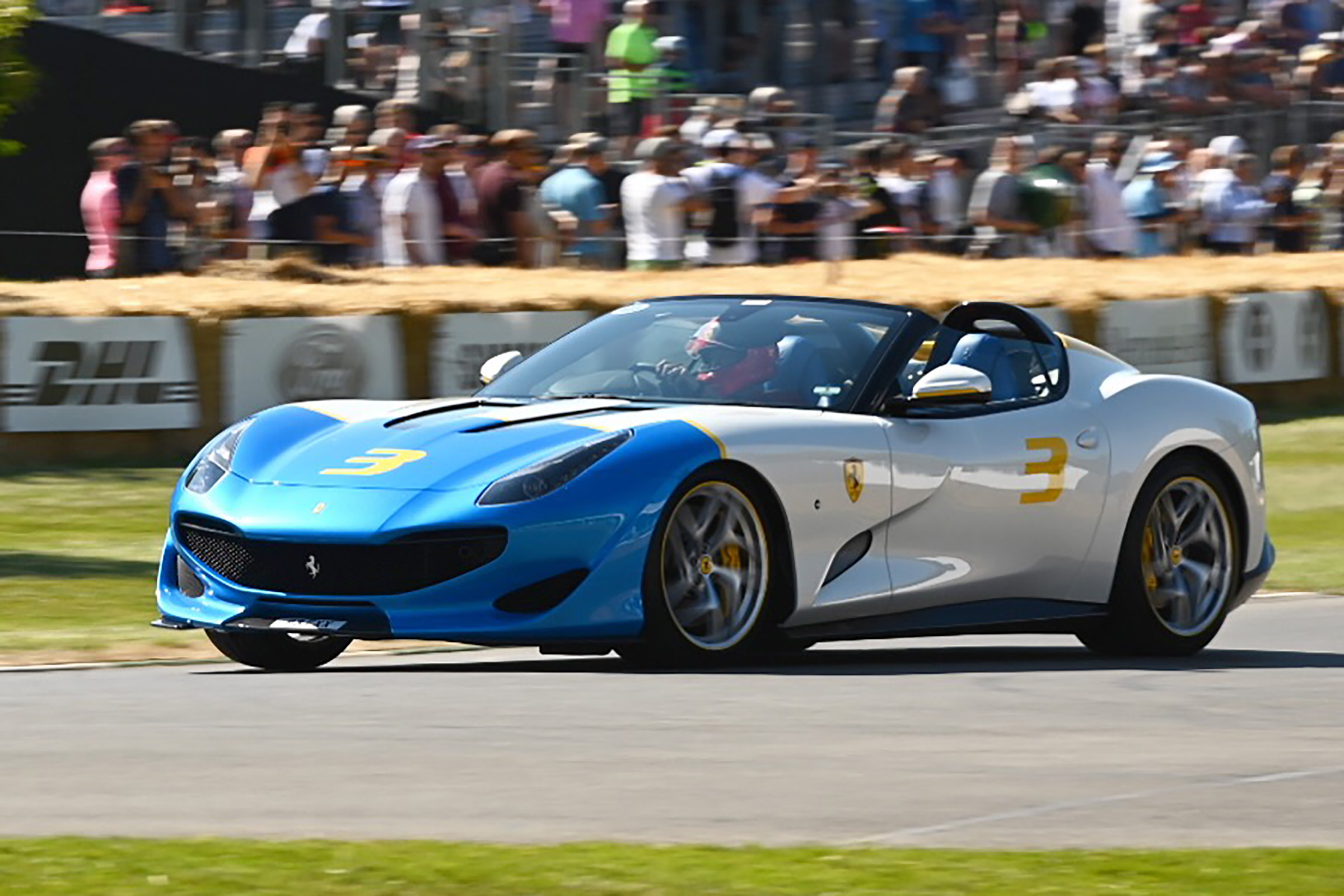 Ferrari SP3JC - front 3/4 tracking Goodwood 2019