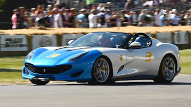 Ferrari SP3JC - front 3/4 tracking Goodwood 2019
