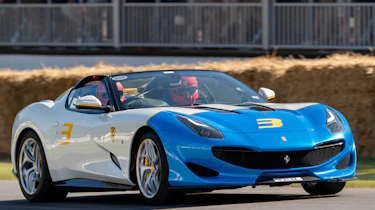 Ferrari SP3JC - front 3/4 tracking Goodwood 2019