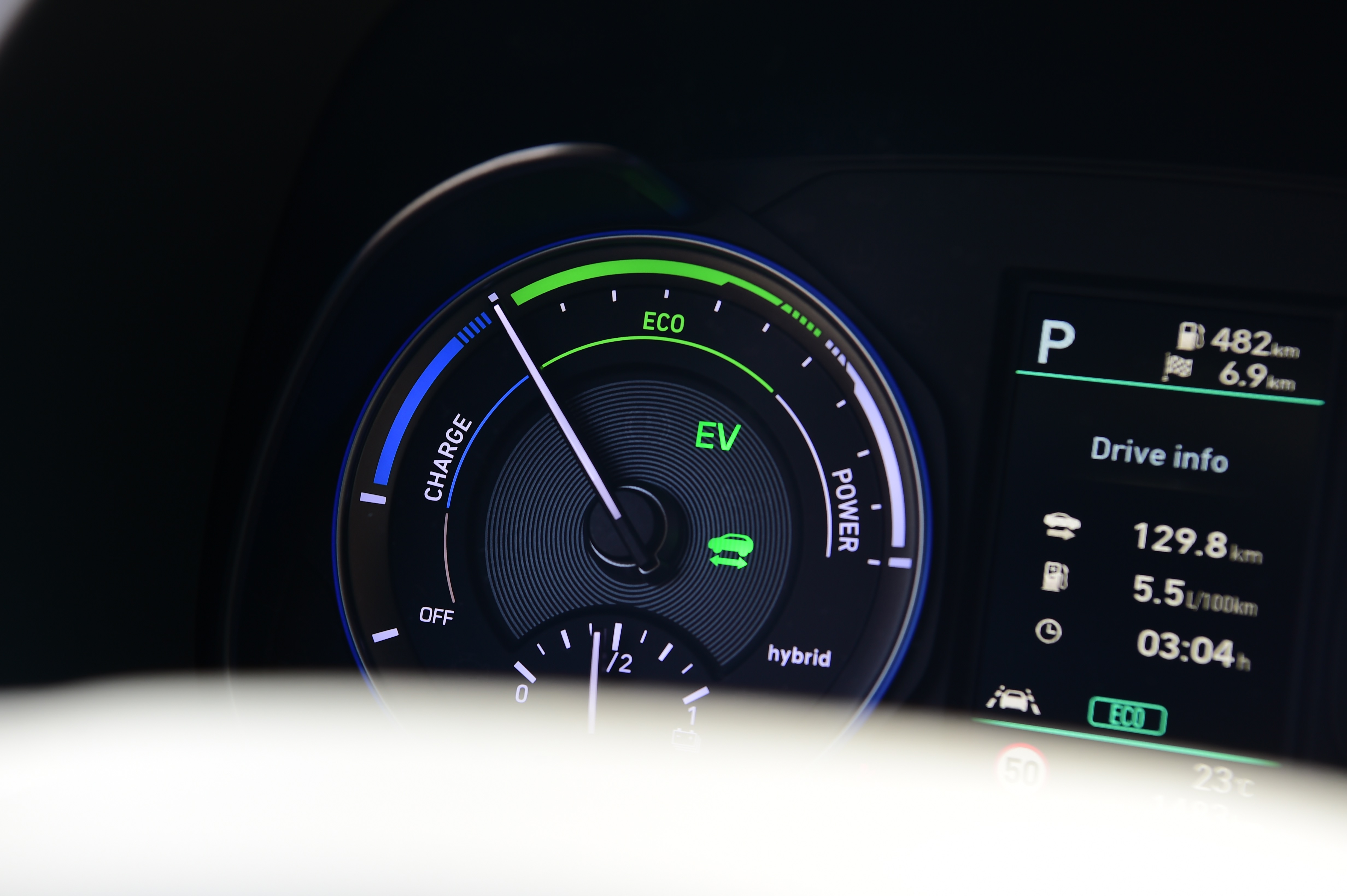 Hyundai Kona Hybrid - dials