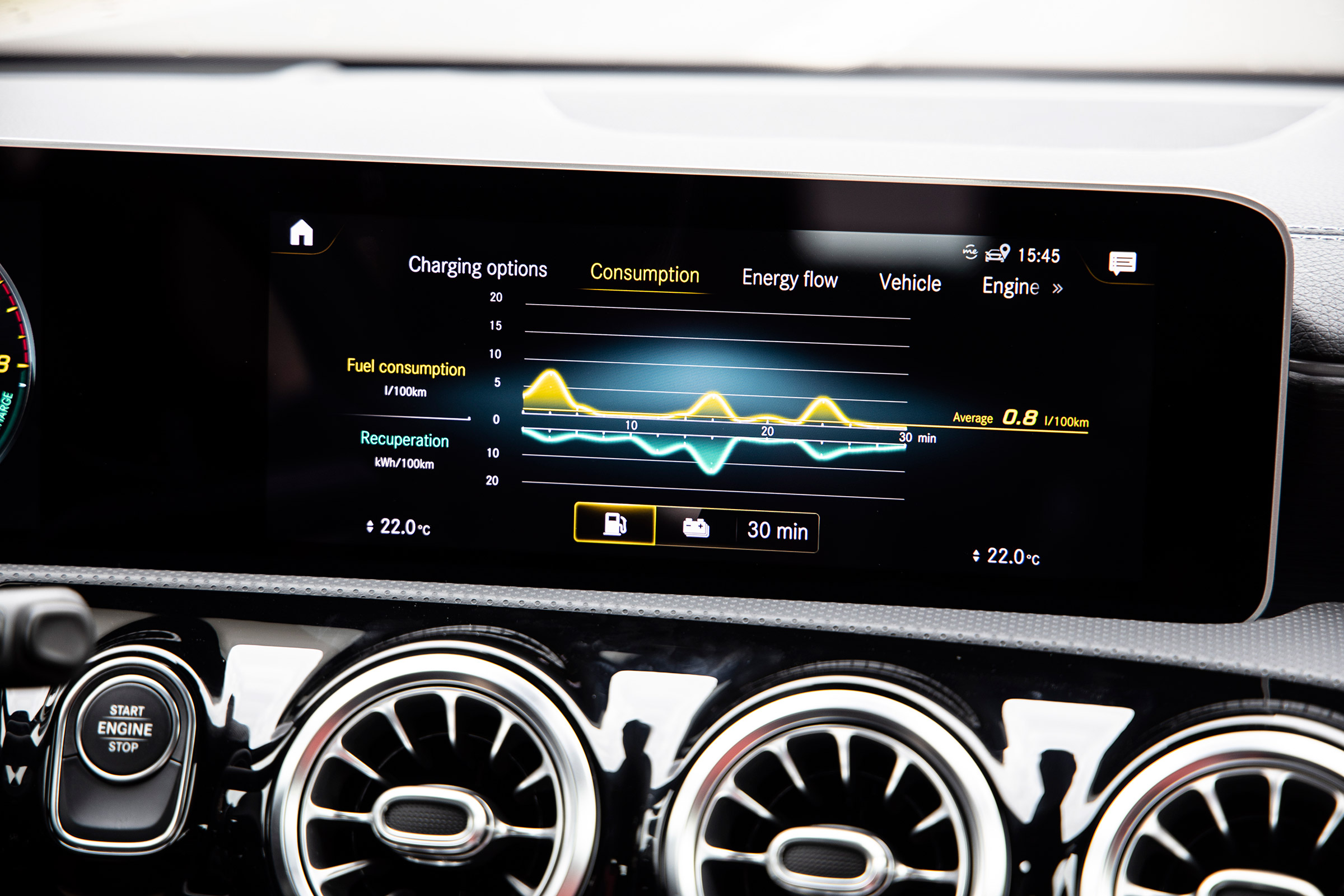 Mercedes A 250 e - infotainment
