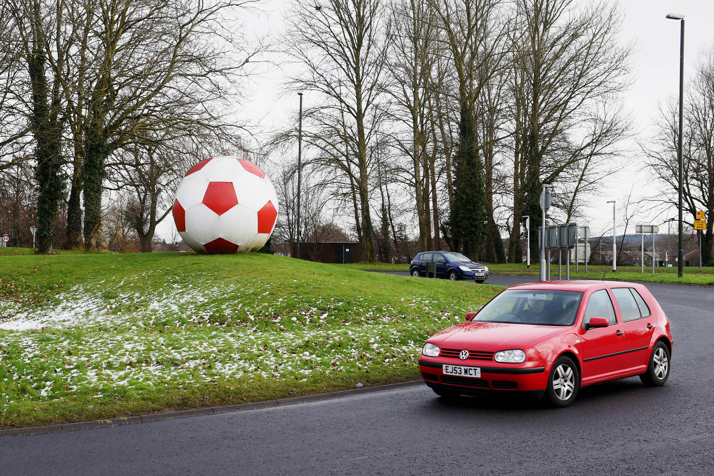 Giant football roundabout, Crawley