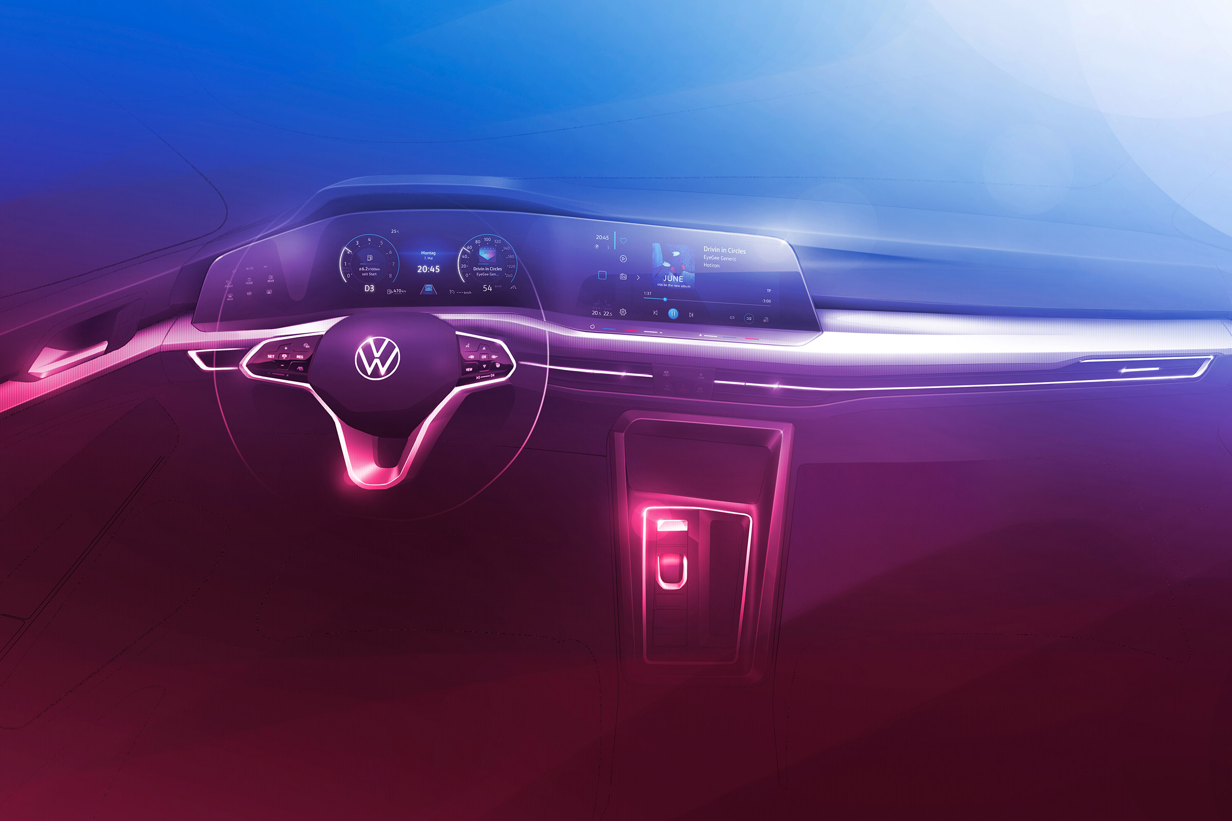Volkswagen Golf Mk8 - dash sketch