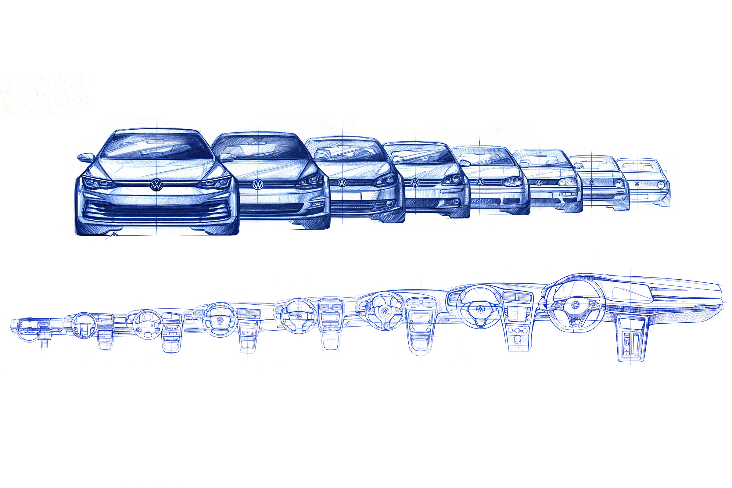 Volkswagen Golf - generation sketch