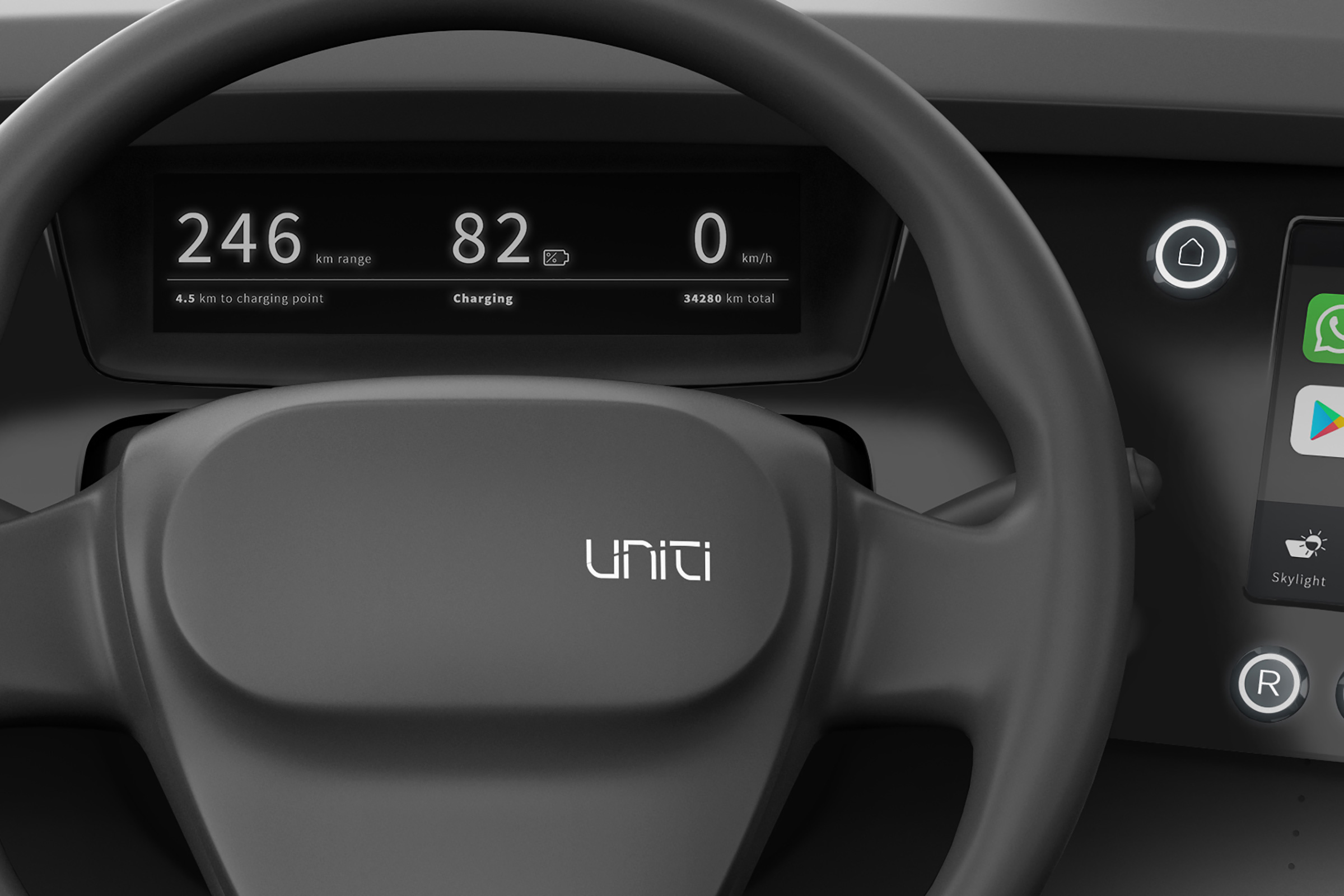Uniti One EV - steering wheel