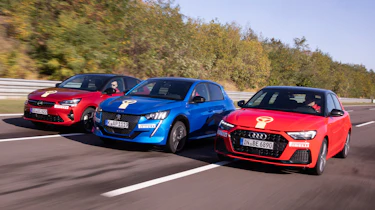 Vauxhall Corsa vs Peugeot 208 vs Audi A1 - header