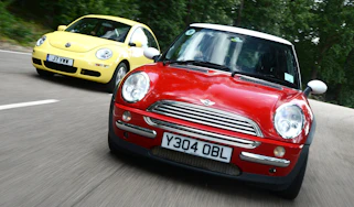 MINI Cooper vs VW Beetle - modern classic head-to-head