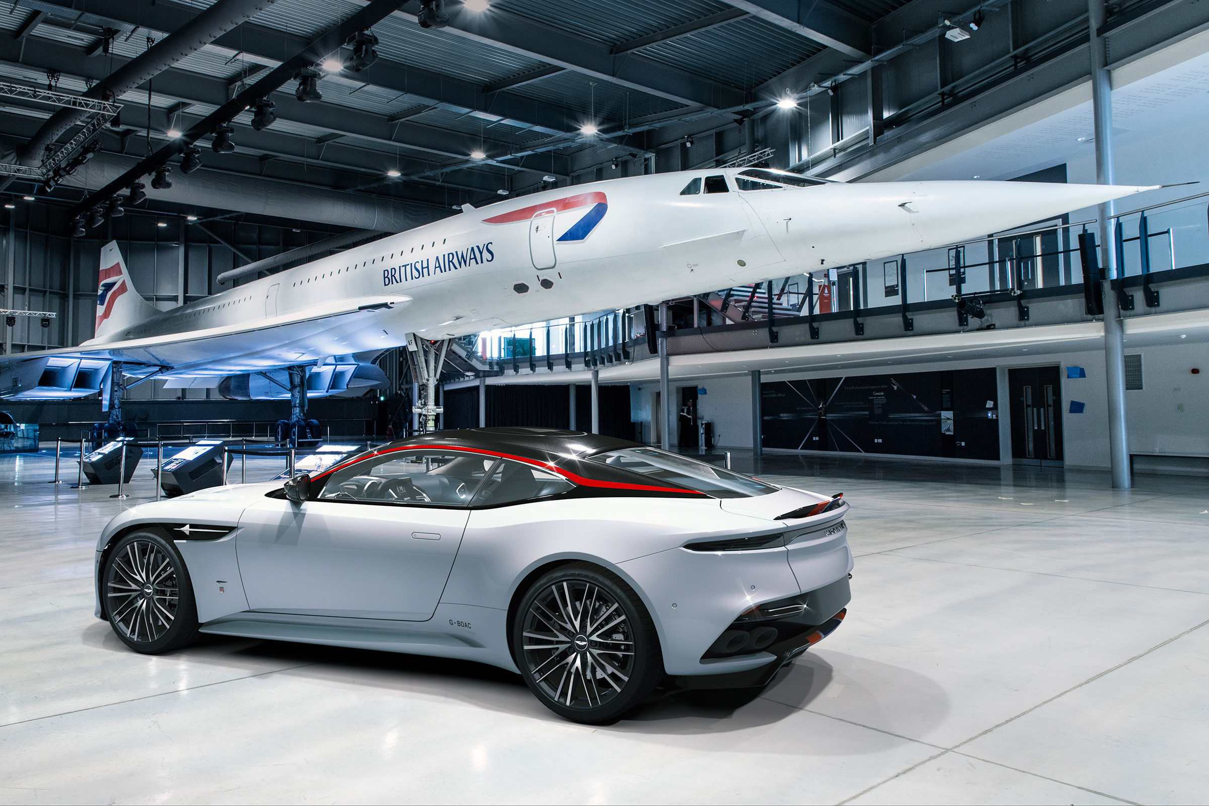 Aston Martin DBS Superleggera Concord - rear 3/4 static with Concord