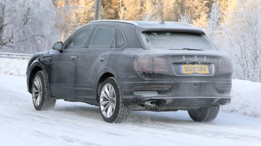 Bentley Bentayga - spies - rear 3/4 tracking