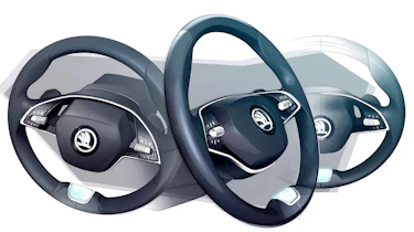Skoda Octavia - steering wheel sketch