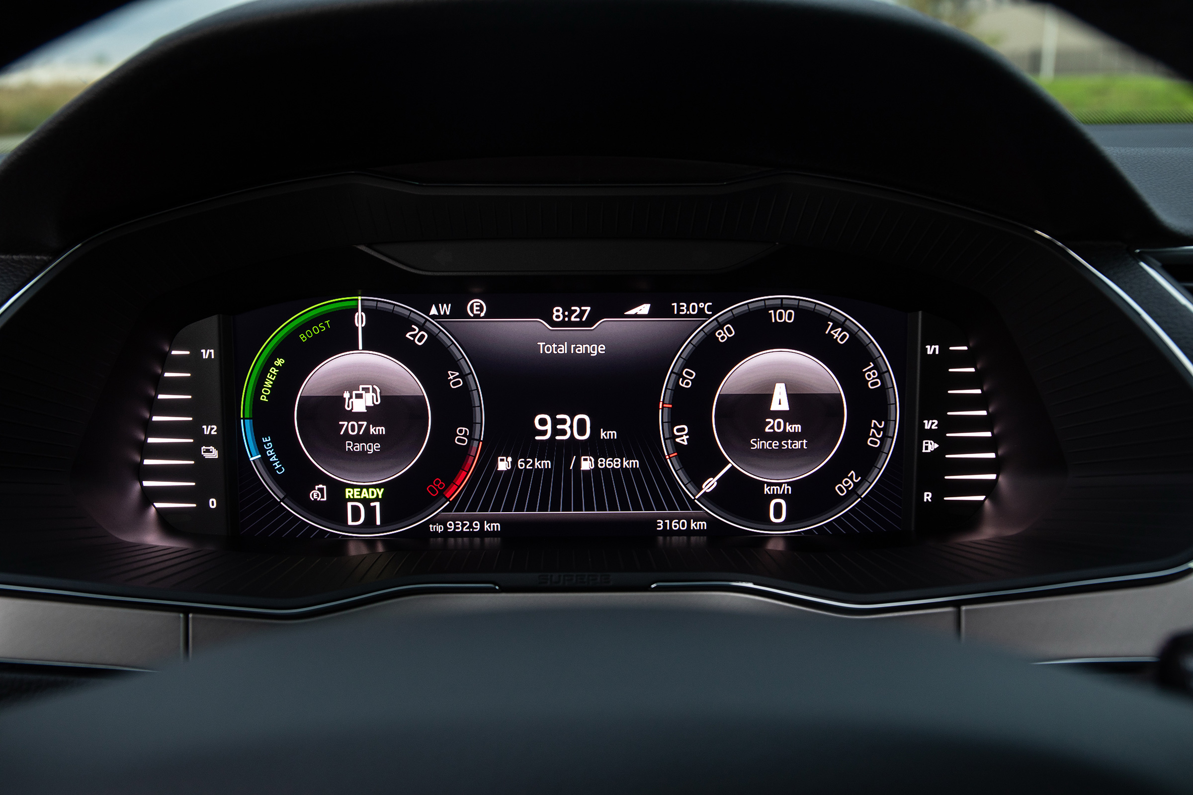 Skoda Superb iV - instrument binnacle