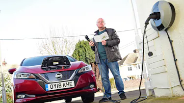 A wallbox charger and car