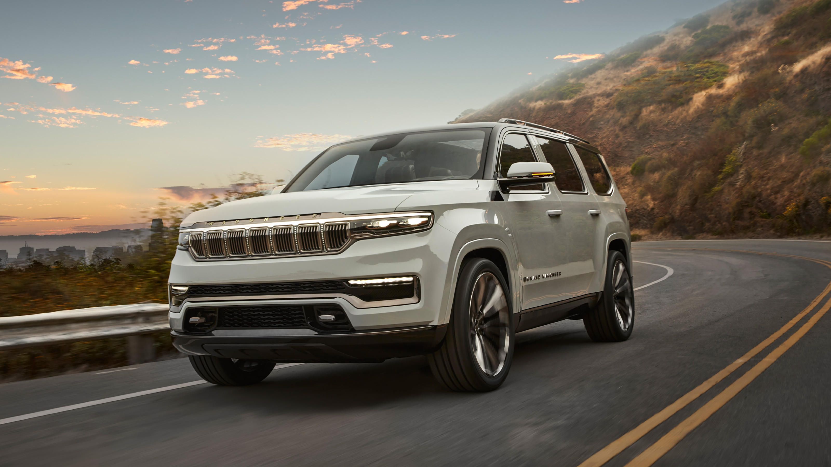 white Jeep Wagoneer 2020
