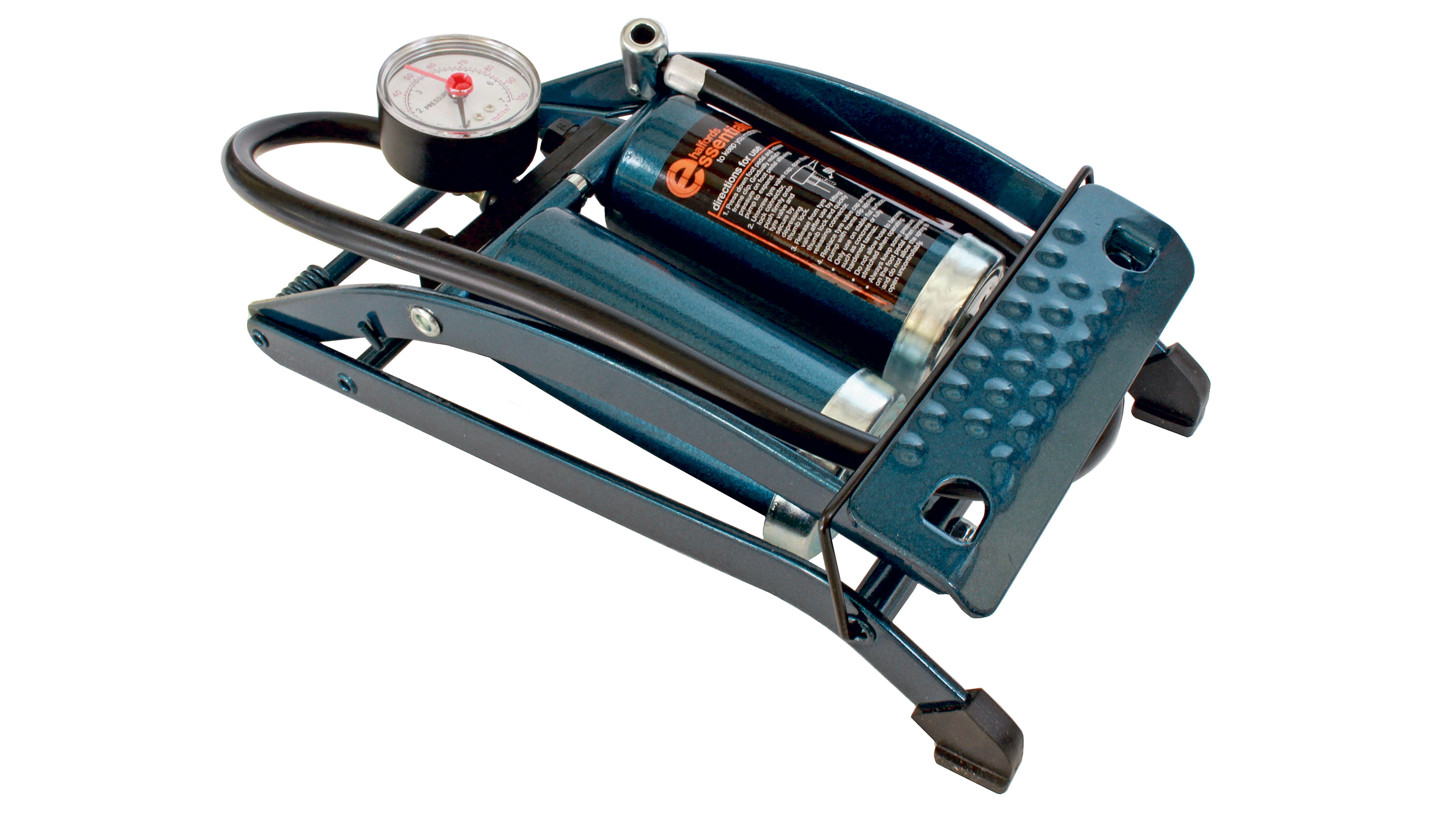 Halfords Essential Twin Barrel Footpump &amp; Gauge 