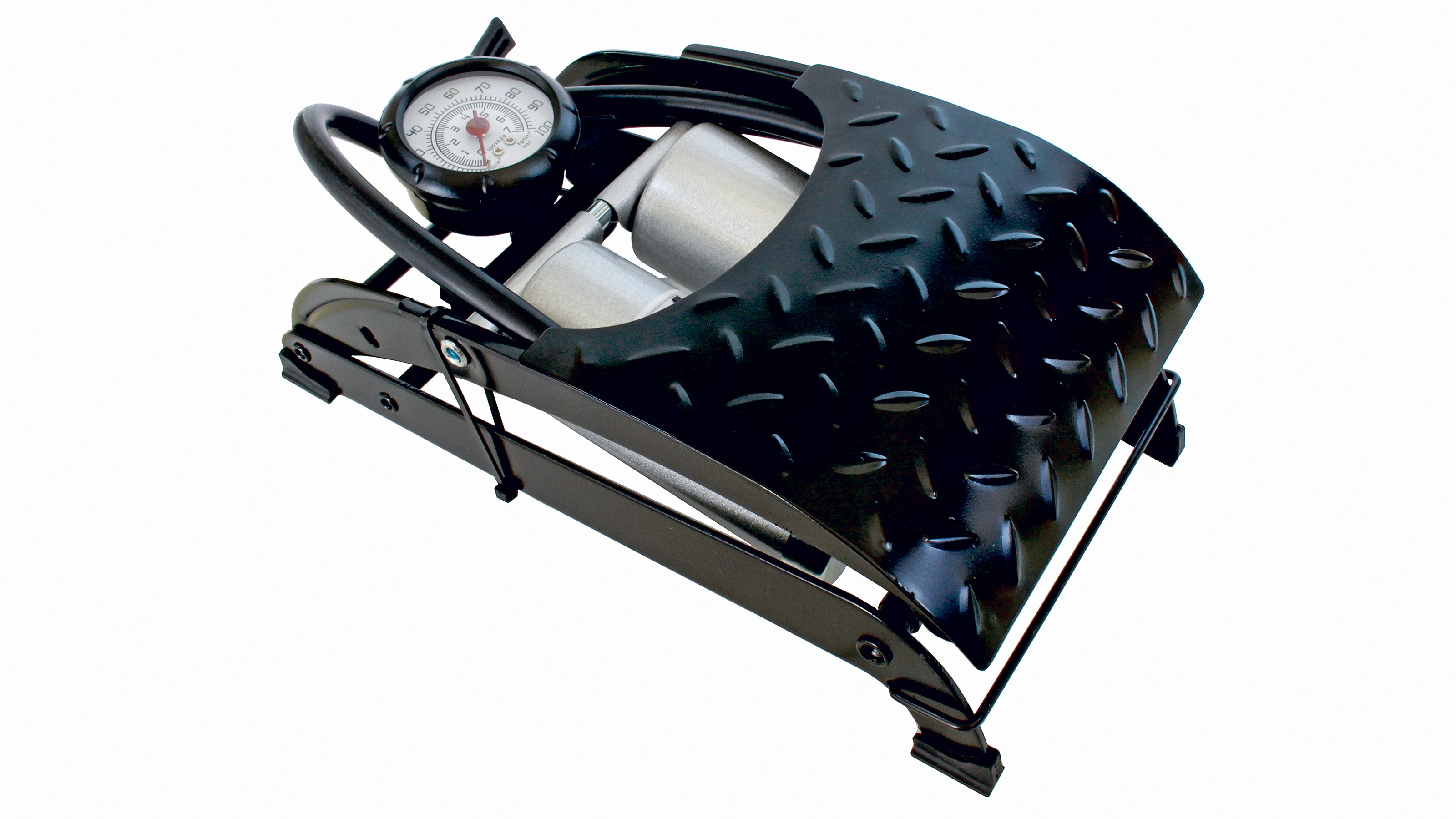 Laser 4411 Double Barrel Foot Pump with Gauge  