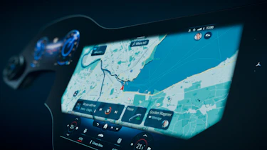 Mercedes EQS Hyperscreen infotainment - sat-nav