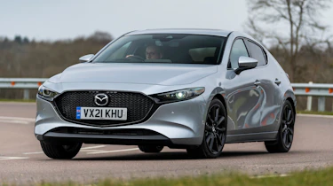 Mazda 3 e-SkyActiv X - front cornering