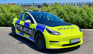 Tesla Model 3 police car - front