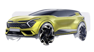 Kia Sportage sketch - yellow front