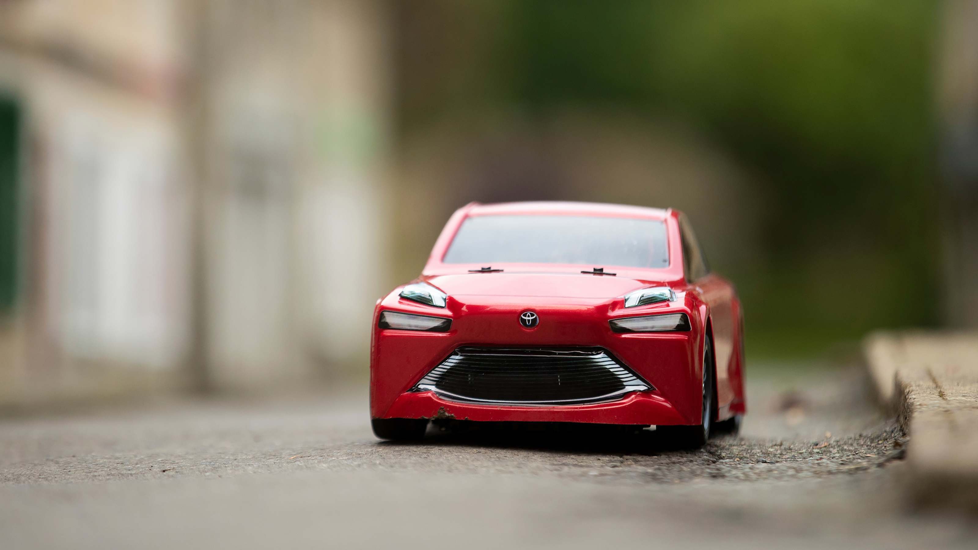 Toyota and Tamiya Mirai RC car - front