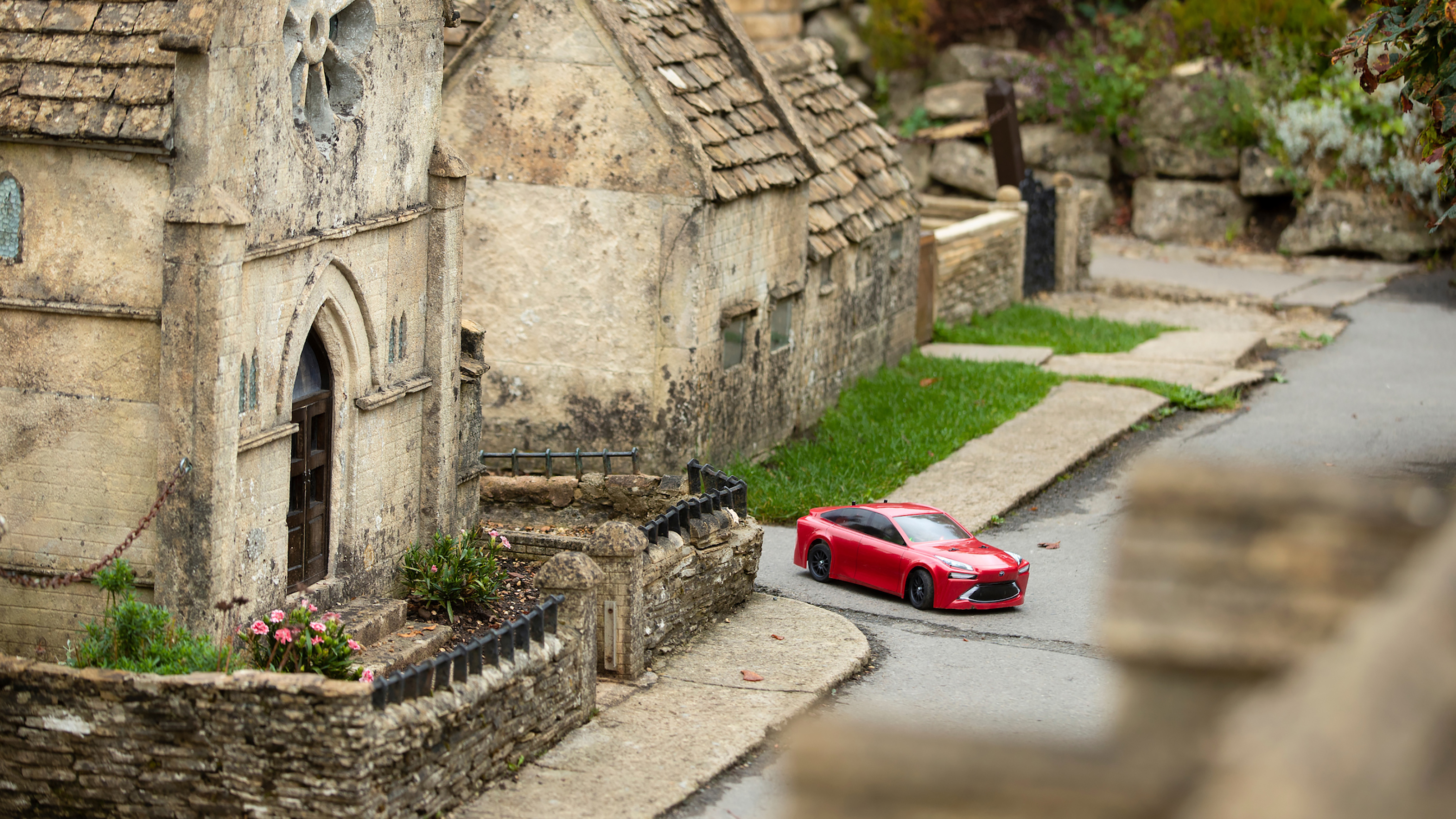Toyota and Tamiya Mirai RC car