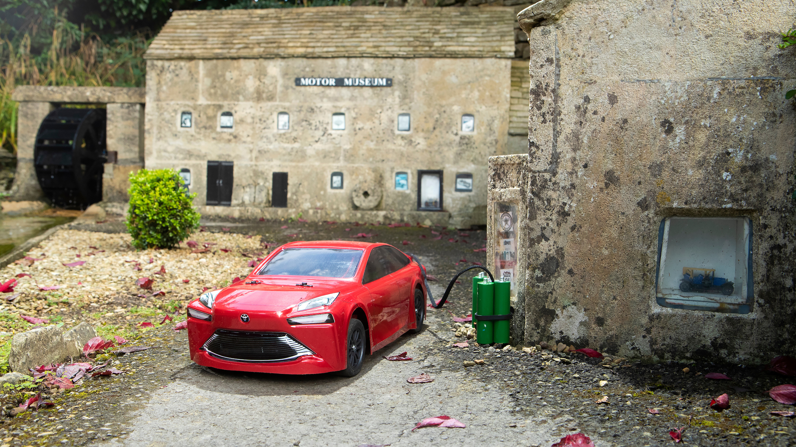 Toyota and Tamiya Mirai RC car - charging