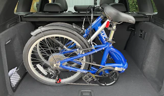 Folding bike in car boot
