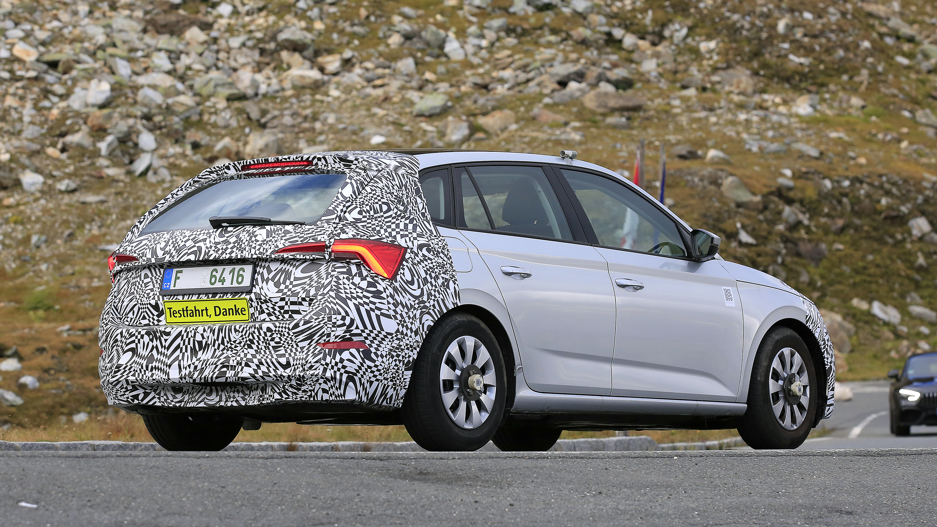 Skoda Scala facelift spy - rear