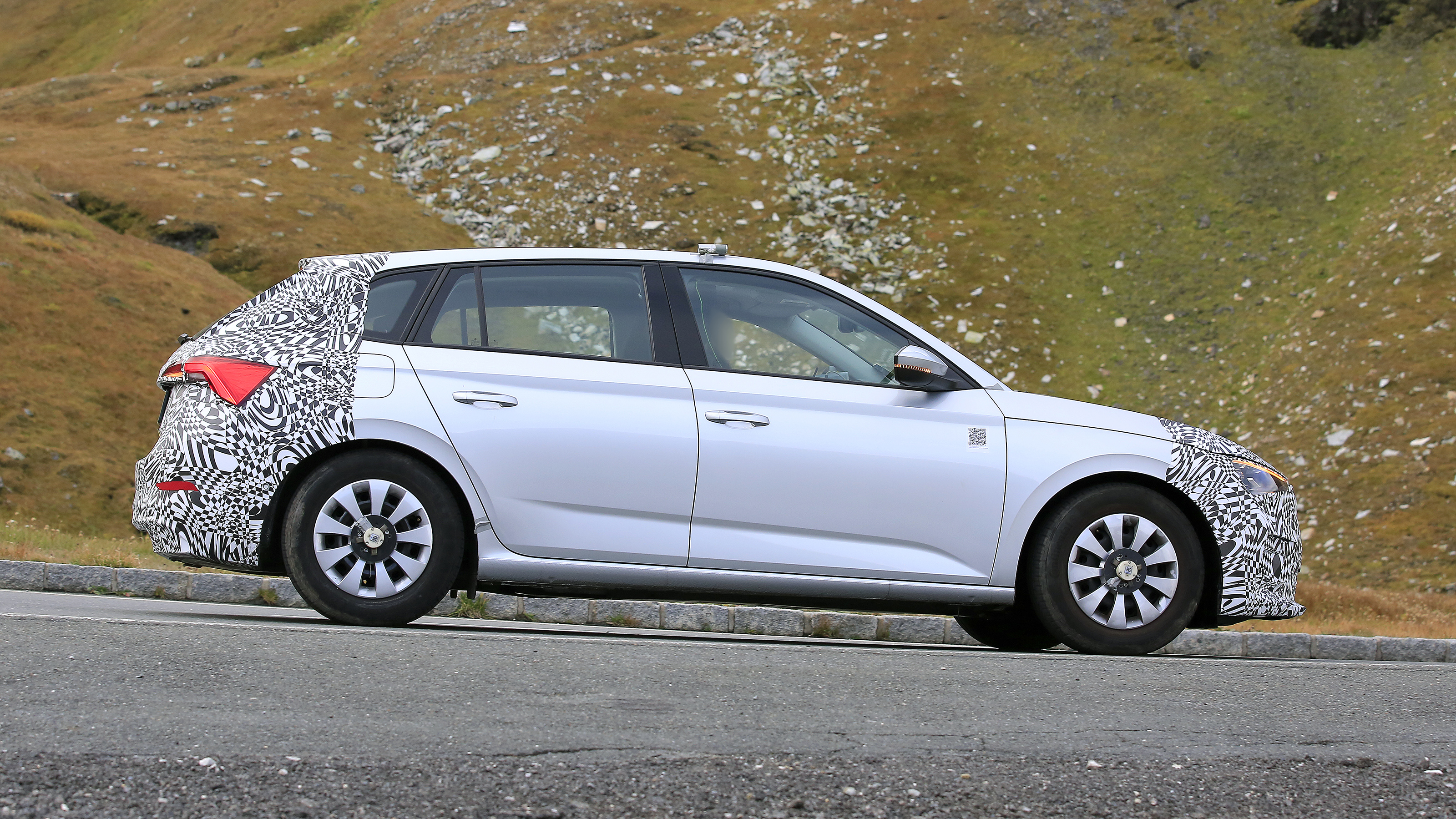 Skoda Scala facelift spy - side