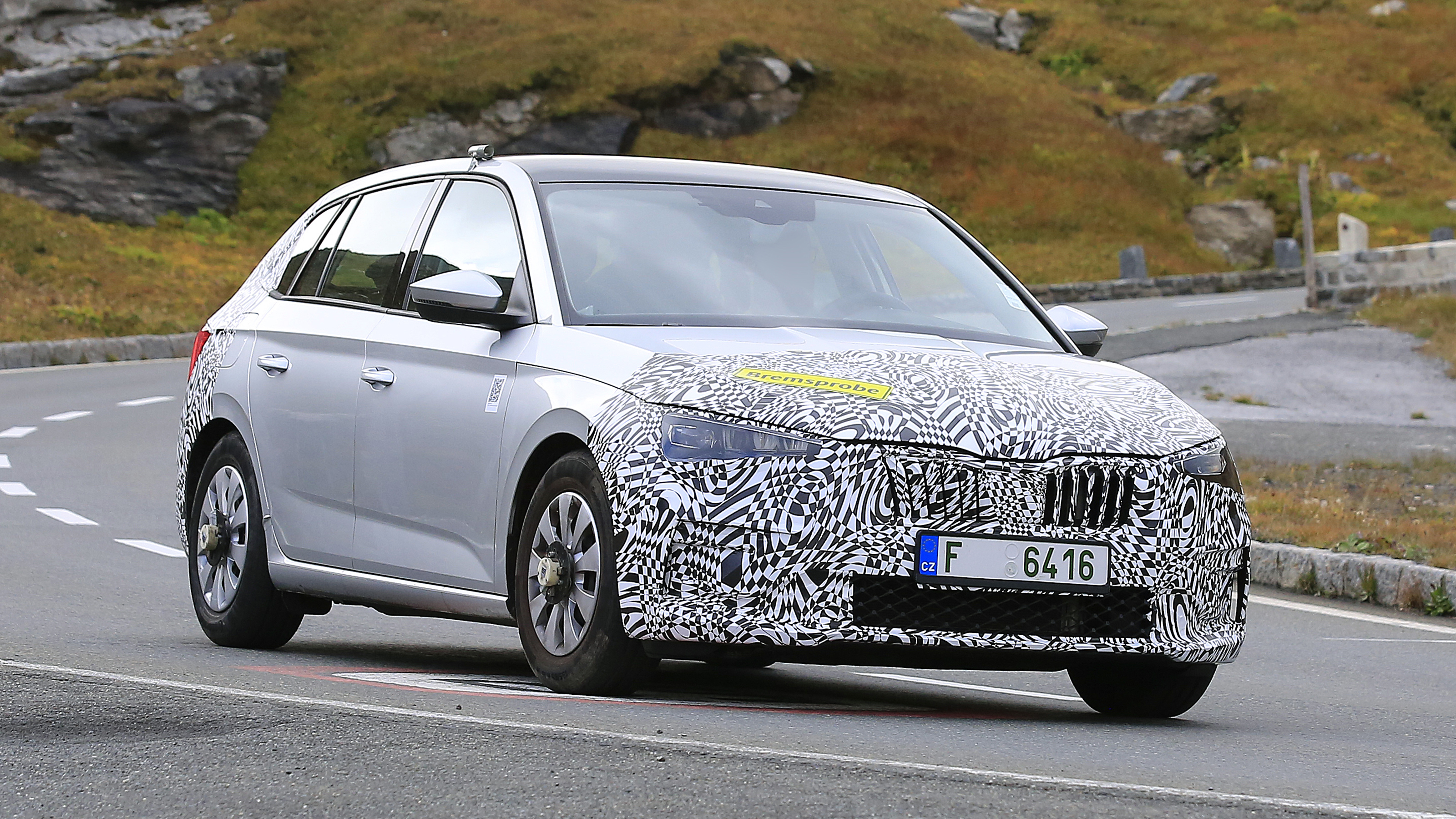 Skoda Scala facelift spy - front