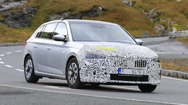 Skoda Scala facelift spy - front