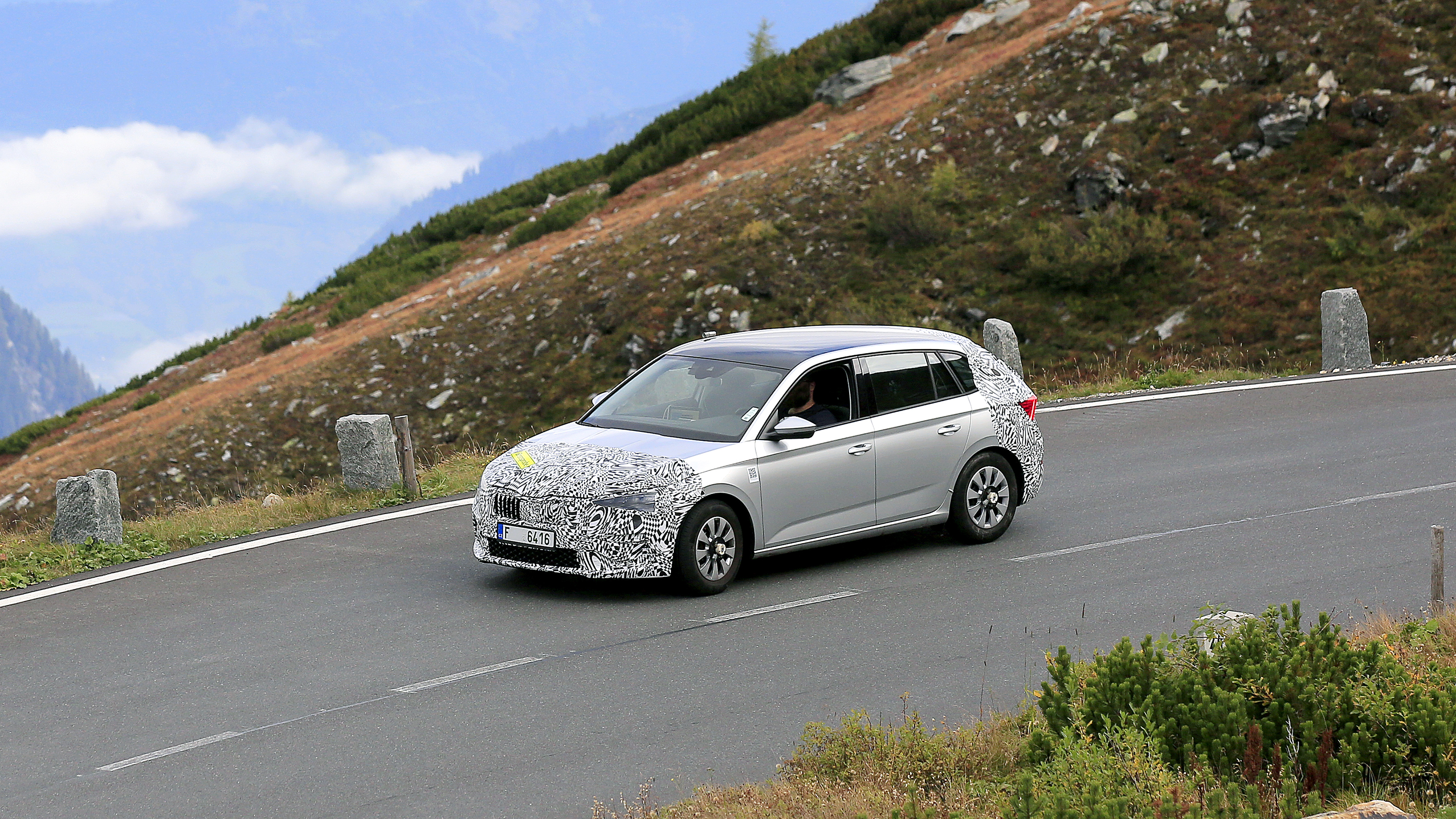 Skoda Scala facelift spy - front
