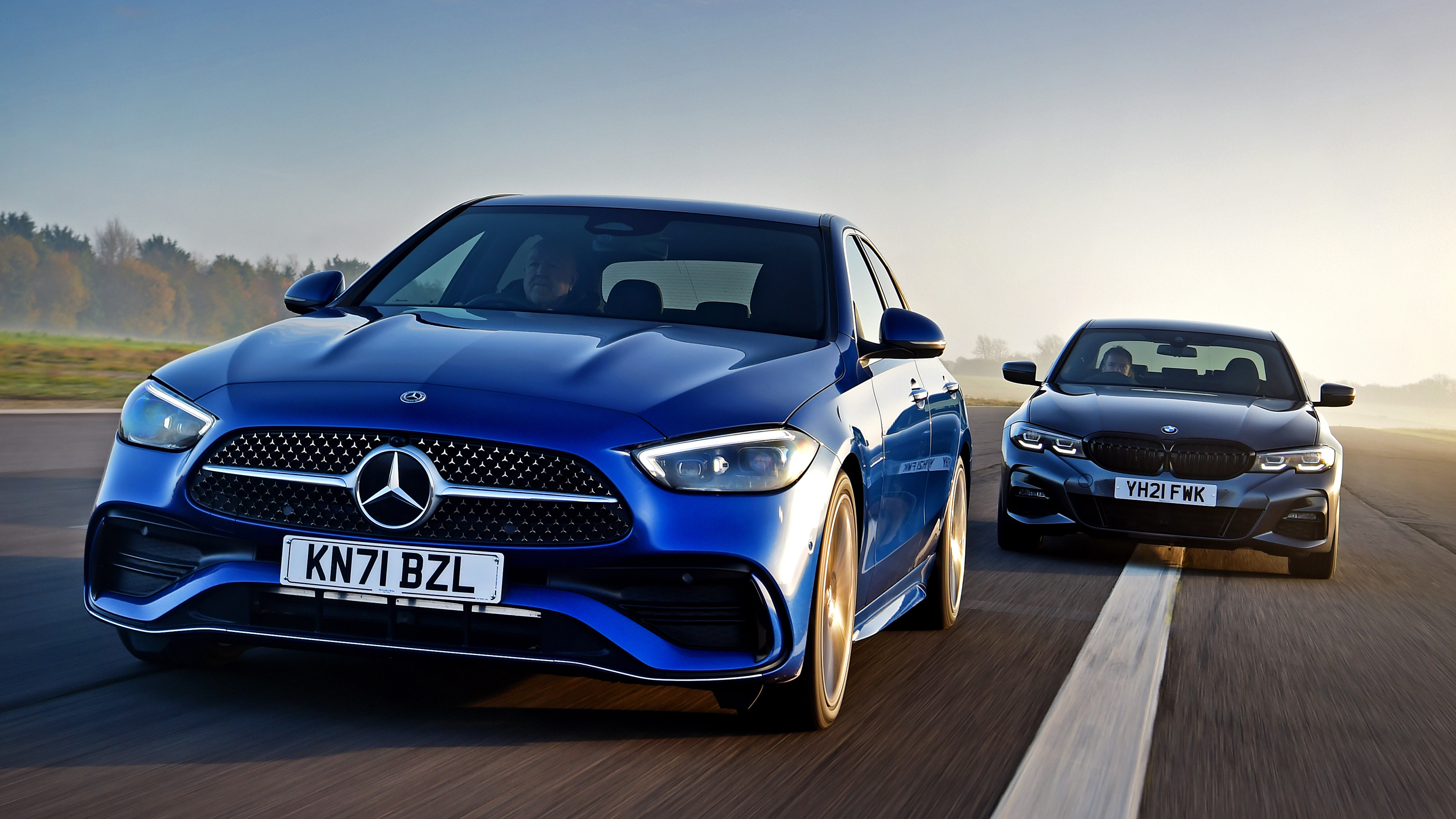 Mercedes C-Class vs BMW 3 Series - front tracking