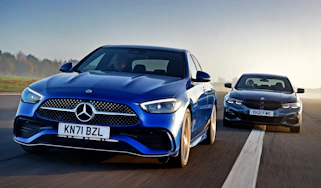 Mercedes C-Class vs BMW 3 Series - front tracking