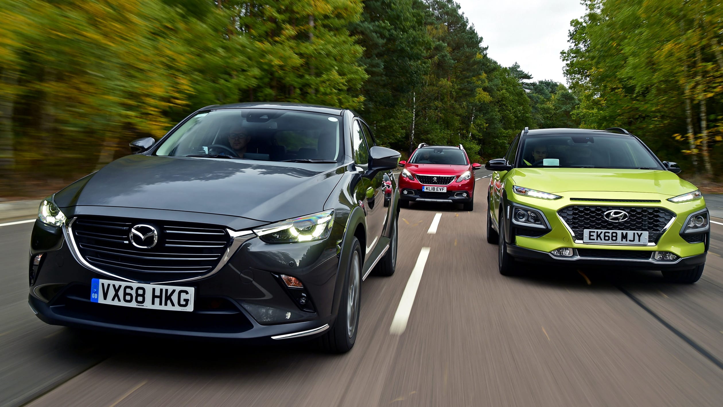 Peugeot 2008 vs Hyundai Kona vs Mazda CX-3