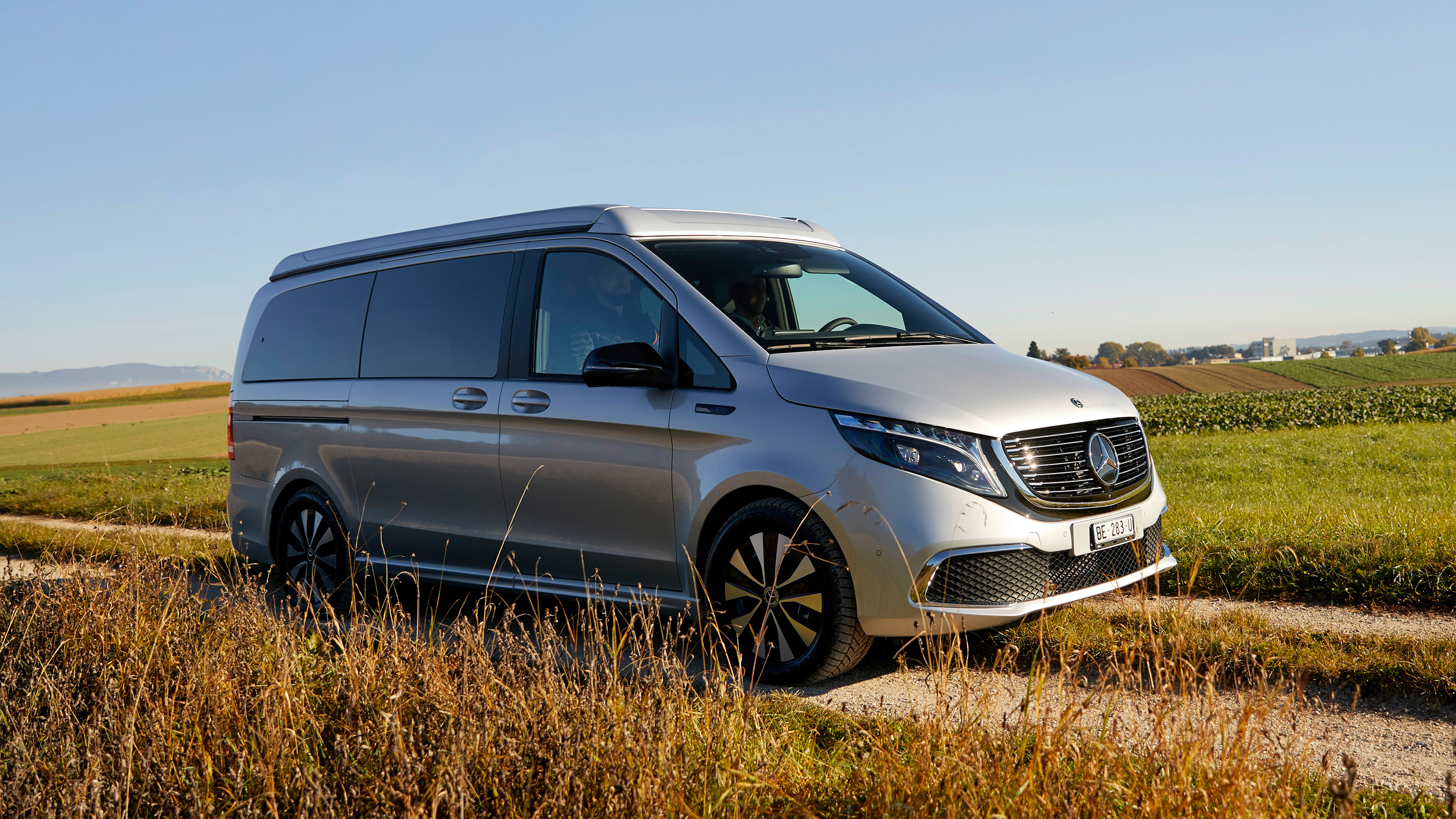 Mercedes EQV camper - road